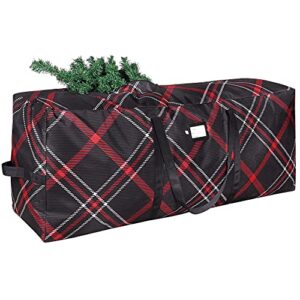 propik christmas tree storage bag, fits up to 9 ft. tall disassembled tree, 25" height x 20" wide x 65" long, heavy duty plaid storage container, constructed of durable 600d oxford material(tree storage bag)