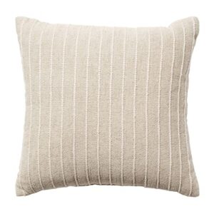 nate home by nate berkus textured cotton decorative throw pillow | modern decorative cushion for couch, chairs, or bedroom from mdesign - square size 20" x 20", natural (taupe)