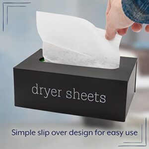 AuldHome Farmhouse Dryer Sheet Dispenser (Black); Countertop Enamelware Fabric Softener Sheet Holder for Laundry Room