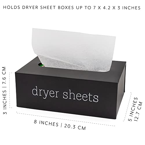 AuldHome Farmhouse Dryer Sheet Dispenser (Black); Countertop Enamelware Fabric Softener Sheet Holder for Laundry Room