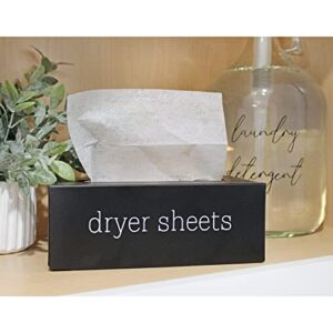 AuldHome Farmhouse Dryer Sheet Dispenser (Black); Countertop Enamelware Fabric Softener Sheet Holder for Laundry Room