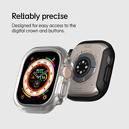 RHINOSHIELD Bumper Case Compatible with Apple Watch Ultra 2 / Ultra - [49 mm] | Slim Protective Cover - Lightweight and Shock Absorbent - Transparent