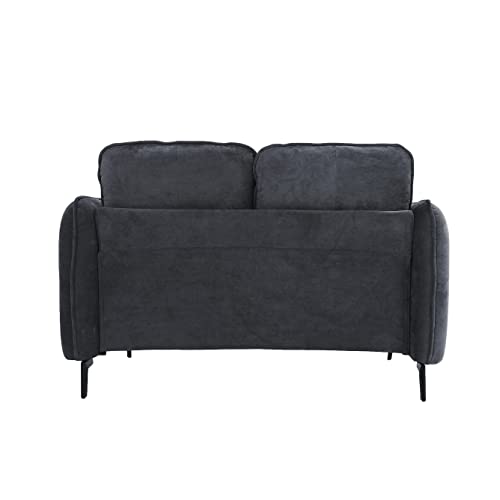 EMKK Modern Sofa Loveseat Furniture with 2 Pillows, Small Love Seats Couch for Living Room & Apartment, Easy-Assembly, Dark Gray