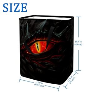 Hot Dinosaur Eye Print Collapsible Laundry Hamper, 60L Waterproof Laundry Baskets Washing Bin Clothes Toys Storage for Dorm Bathroom Bedroom