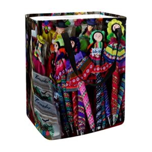 handmade puppet print collapsible laundry hamper, 60l waterproof laundry baskets washing bin clothes toys storage for dorm bathroom bedroom