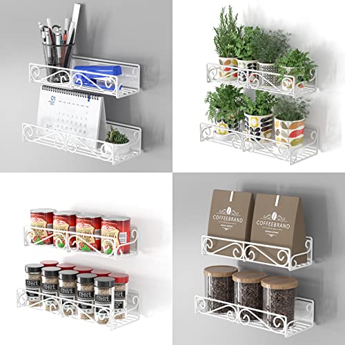 Ceayell Magnetic Spice Rack Shelf Storage Organizer for Refrigerator, Microwave Oven, Magnetical Fridge Shelf from