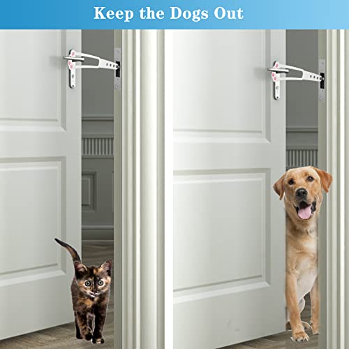 2Pcs Cat Door Holder Latch, Flex Door Stopper to Keep Dogs Away, Easy Way for Cats in