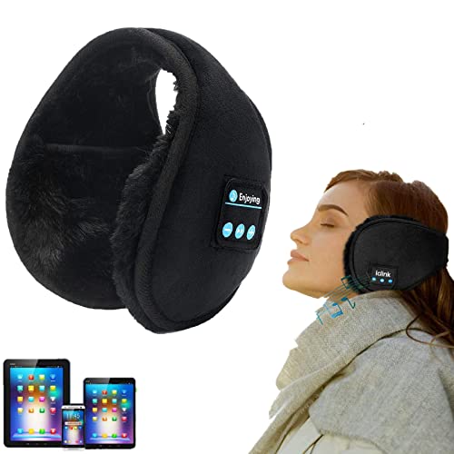 Bluetooth Earmuffs, Smart Wireless Music Sports Earmuffs, Built-in HD Speakers and Microphone, Winter Warming Earmuffs, for Biking Running Cool Tech Gadgets Gifts