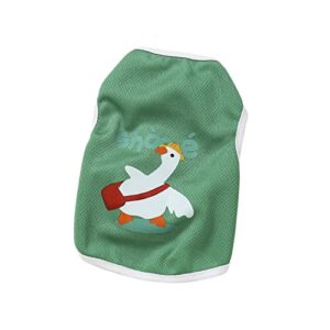 dog shirts, colorful puppy sweatshirt, cartoon swan print cat dog sleeveless top, breathable pet printed t-shirts for small medium large boy girl doggie cats green xs