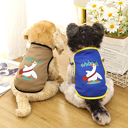 Dog Shirts, Colorful Puppy Sweatshirt, Cartoon Swan Print Cat Dog Sleeveless Top, Breathable Pet Printed T-Shirts for Small Medium Large Boy Girl Doggie Cats Green XS