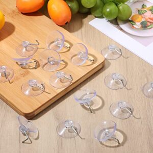 240 Pcs Suction Cup Hooks Bulk 1.8 Inch Hanger Clear PVC Suction Cups with Metal Hooks Window Suction Cups with Hooks Small Shower Suction Hook Removable Window Hook Glass Wall Hangers