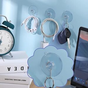 240 Pcs Suction Cup Hooks Bulk 1.8 Inch Hanger Clear PVC Suction Cups with Metal Hooks Window Suction Cups with Hooks Small Shower Suction Hook Removable Window Hook Glass Wall Hangers