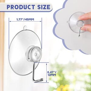 240 Pcs Suction Cup Hooks Bulk 1.8 Inch Hanger Clear PVC Suction Cups with Metal Hooks Window Suction Cups with Hooks Small Shower Suction Hook Removable Window Hook Glass Wall Hangers