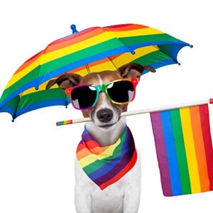 50 Pieces Rainbow Dog Bandanas Bulk Pride Dog Bandanas Rainbow Dog Scarf Rainbow Accessories for Small Medium Large Dog Pet Costume Accessories Decoration