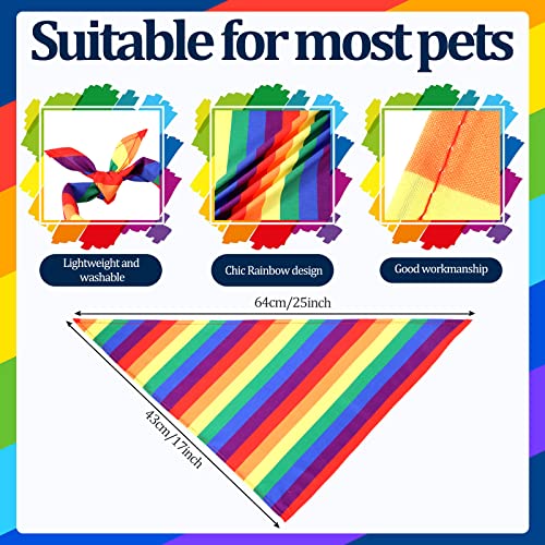 50 Pieces Rainbow Dog Bandanas Bulk Pride Dog Bandanas Rainbow Dog Scarf Rainbow Accessories for Small Medium Large Dog Pet Costume Accessories Decoration