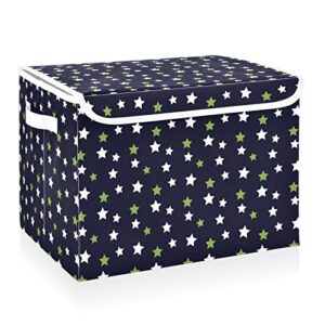 cataku stars and stripes storage bins with lids and handles, fabric large storage container cube basket with lid decorative storage boxes for organizing clothes
