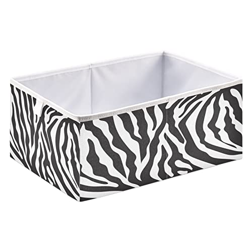 Kigai Zebra Print Cube Storage Bins - 11x11x11 in Large Foldable Cubes Organizer Storage Basket for Home Office, Nursery, Shelf, Closet