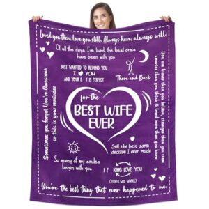 gifts for wife, anniversary, valentine's day, christmas, thanksgiving, birthday gifts for her, i love you gifts for her, wife gifts from husband, present for wife - throw blanket for women 60x80
