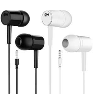 wire controlled earphones with microphone, bass surround, sound insulation and noise reduction, suitable for desktop computers, laptops, android phones, apple phones and other devices