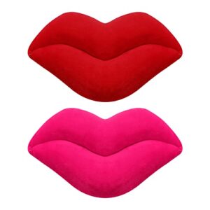 amosfun 2pcs lip throw pillows decorative pillows kiss pillow throw pillows wedding throw pillow cushion for valentines day wedding party decorations