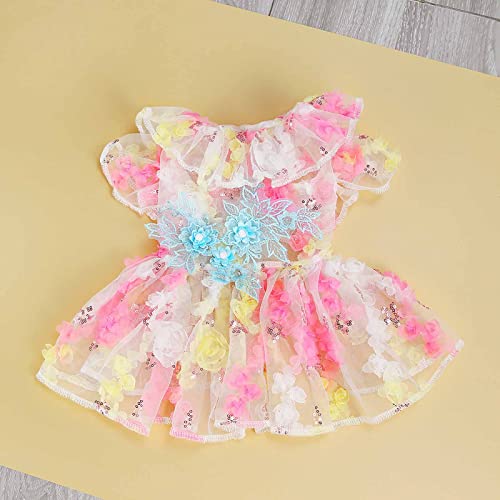 Dog Clothes Cotton Pet Dress Spring and Summer Pet Clothes Spring Cute Pet Supplies Cotton Puppy Clothes Girl Wedding Dress