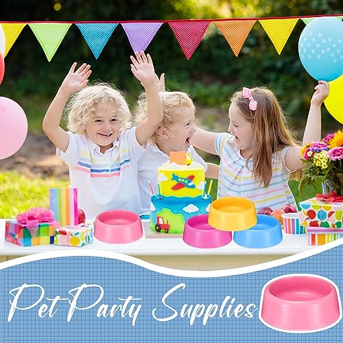 12 Pcs Plastic Dog Bowls Puppy Bowls for Dogs Birthday Party Paw Patrol Party Reusable Pet Bowls for Kitten and Puppy