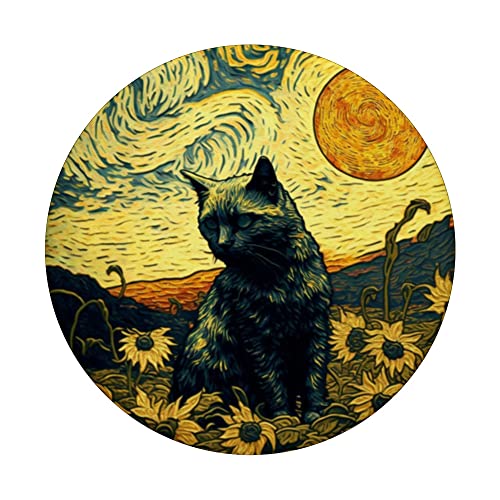 Van Gogh Cat PopSockets Swappable PopGrip