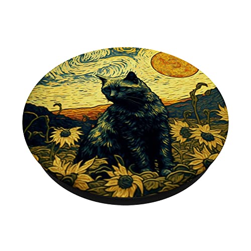 Van Gogh Cat PopSockets Swappable PopGrip