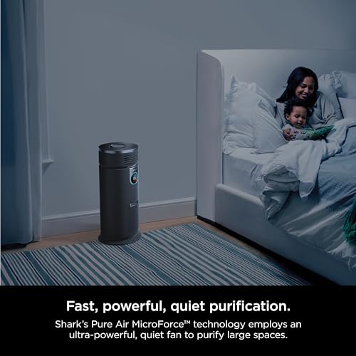 Shark HC451 3-in-1 Clean Sense Air Purifier, Heater & Fan, HEPA Filter, 500 Sq Ft, Oscillating, Small Room, Bedroom, Office, Captures 99.98% of Particles for Clean Air, Dust, Smoke & Allergens, Black