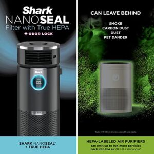 Shark HC451 3-in-1 Clean Sense Air Purifier, Heater & Fan, HEPA Filter, 500 Sq Ft, Oscillating, Small Room, Bedroom, Office, Captures 99.98% of Particles for Clean Air, Dust, Smoke & Allergens, Black