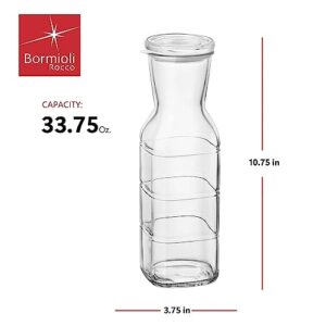 Bormioli Rocco Frigoverre Future 33.75 Oz. All Glass Pitcher With Airtight Lid, Made From Durable Glass, Dishwasher Safe, Made In Italy.