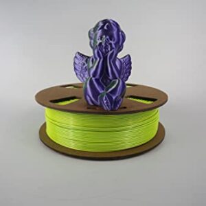 ZLR 3D Printer Filament, PLA Silk Dual Color 1.75mm, 3D Printing Materials 1kg Dimensional Accuracy +/- 0.02mm for 3D Pen and Ender 3, Color Violet and Yellow