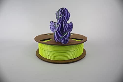 ZLR 3D Printer Filament, PLA Silk Dual Color 1.75mm, 3D Printing Materials 1kg Dimensional Accuracy +/- 0.02mm for 3D Pen and Ender 3, Color Violet and Yellow