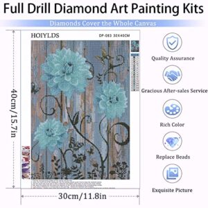 Rustic Flower Painting Kits Farmhouse 5D Diamond Art Kits for Beginner, DIY Full Drill Diamond Dots Paintings with Diamonds Gem Art and Crafts for Adults Home Wall Decor