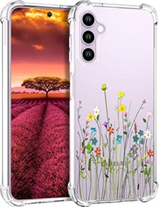 topgraph samsung galaxy s23 case floral flower clear cute for women girly designer girls,silicone transparent phone case floral design compatible with samsung galaxy s23 (flower bouquet wild)