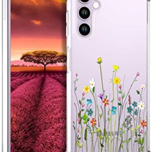 Topgraph Samsung Galaxy S23 Case Floral Flower Clear Cute for Women Girly Designer Girls,Silicone Transparent Phone Case Floral Design Compatible with Samsung Galaxy S23 (Flower Bouquet Wild)