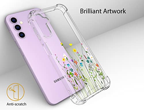 Topgraph Samsung Galaxy S23 Case Floral Flower Clear Cute for Women Girly Designer Girls,Silicone Transparent Phone Case Floral Design Compatible with Samsung Galaxy S23 (Flower Bouquet Wild)