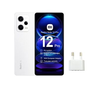 xiaomi redmi note 12 pro 5g + 4g (128gb + 8gb) factory unlocked 6.67" 50mp triple camera (only tmobile/metro/mint usa market) + extra (w/fast car charger bundle) (porcelain white)
