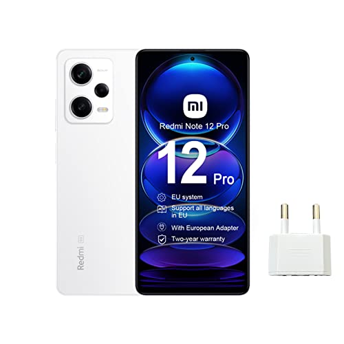 Xiaomi Redmi Note 12 Pro 5G + 4G (128GB + 8GB) Factory Unlocked 6.67" 50MP Triple Camera (Only Tmobile/Metro/Mint USA Market) + Extra (w/Fast Car Charger Bundle) (Porcelain White)