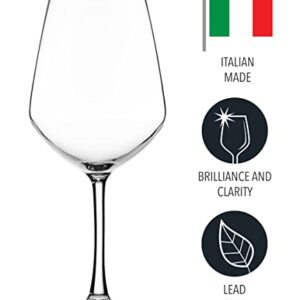 Lefonte Wine Glasses, Italian Red Wine Glasses Set, 18oz Clear Wine Glasses, Wine Glass Cups, Set of 2 - Made In Italy
