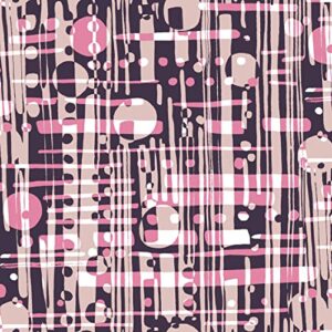 texco inc techno knit abstract pattern/stretch diy project/printed poly spandex scuba crepe fabric, plum pink 3 yards
