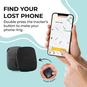 READY SUPPLIES - Mini Luggage Tracker, Slim Key Tracker and Item Locator, Compact Bluetooth Tags, Close Proximity Tracking Up to 270 ft, Replaceable Battery, 2 Pack, Black