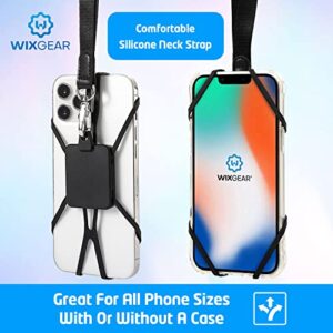 WixGear Magnetic Phone Lanyard Holder, Silicone Cell Phone Lanyard Neck Strap with Magnetic Phone Holder, Neck Phone Holder, Compatible with Most Smartphones