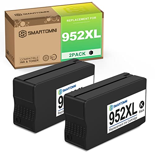 S SMARTOMNI 952XL Ink Cartridges Black Combo Pack with Upgraded Chip Replacement for HP 952 XL Ink Cartridge for HP Officejet Pro 8710 7740 8210 7720 8720 8200 7730 8715 8725 8745 8747 8736 (2 Pack)