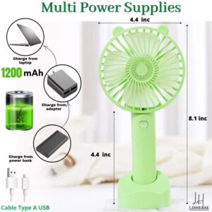 Pack 3 Mini Fan Portable, Mini Handheld Fan, Portable Fan For Travel, Hand Fan rechargeable, Personal Fan Handheld, Small Battery operated Fan, Lash Fan dryer for eyelash extensions (BLUE/GREEN/WHITE)