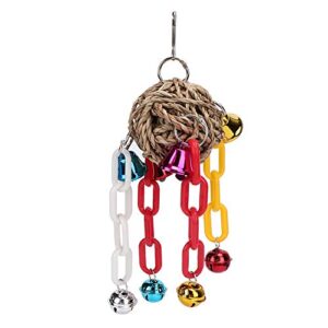 gfrgfh plastic pet bird chewing biting hanging tooth grinding natural straw plaiting cage toys parrots supplies easy to use