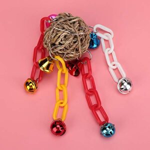 GFRGFH Plastic Pet Bird Chewing Biting Hanging Tooth Grinding Natural Straw Plaiting Cage Toys Parrots Supplies Easy to Use