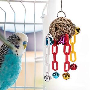 GFRGFH Plastic Pet Bird Chewing Biting Hanging Tooth Grinding Natural Straw Plaiting Cage Toys Parrots Supplies Easy to Use