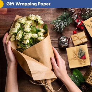 Brown Wrapping Paper, Craft Paper, Kraft Paper Roll 17.8"x 100ft (1200”), Gift Wrapping Bulletin Board Arts & Crafts, Bouquet Flower Floor Table Covering Poster Packing Paper Shipping Moving Supplies