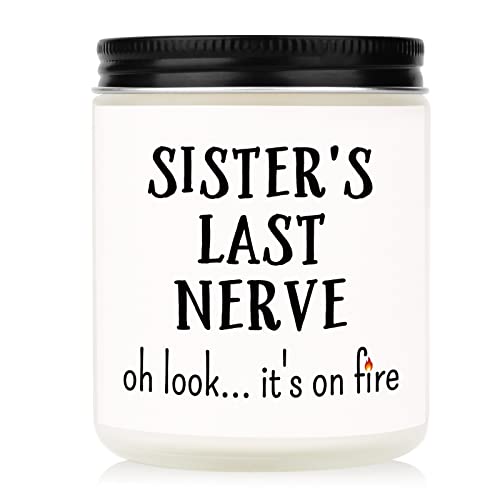 PETALSUN Sister Gifts, Funny Sisters Gifts from Sister Brother, Sister Birthday Gifts for Sister, Gifts for Sister in Law, Lavender Scented Candle